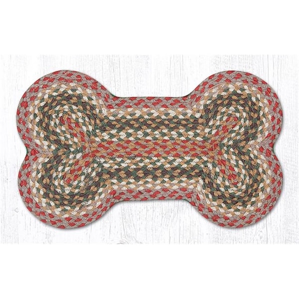 Palacedesigns 13 x 22 in. Olive, Burgundy & Gray Medium Jute Braid Dog Bone Shape Rug PA2846602 - main